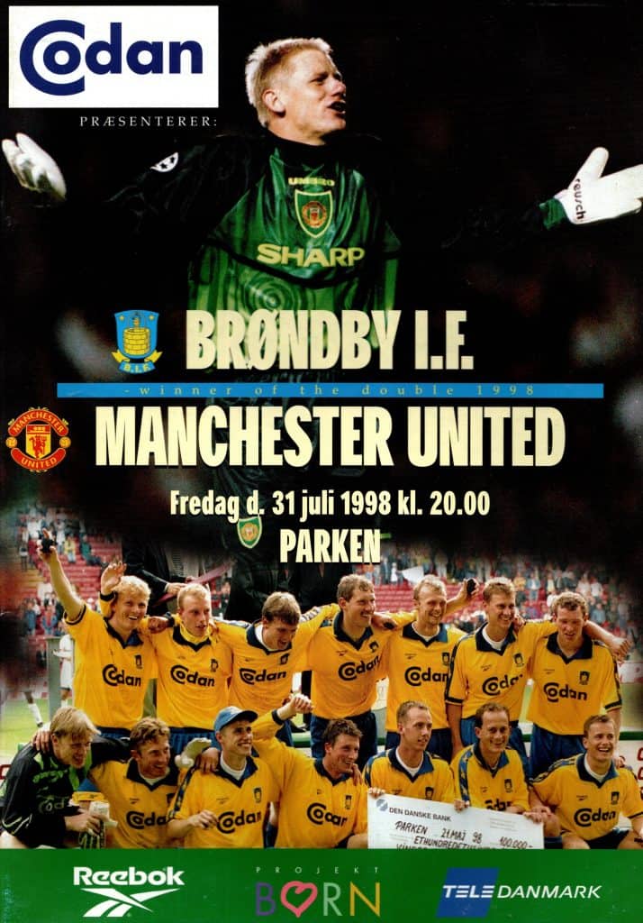 31st July 1998 Brondby IF v Manchester United Friendly Pre Season 1998-1999
