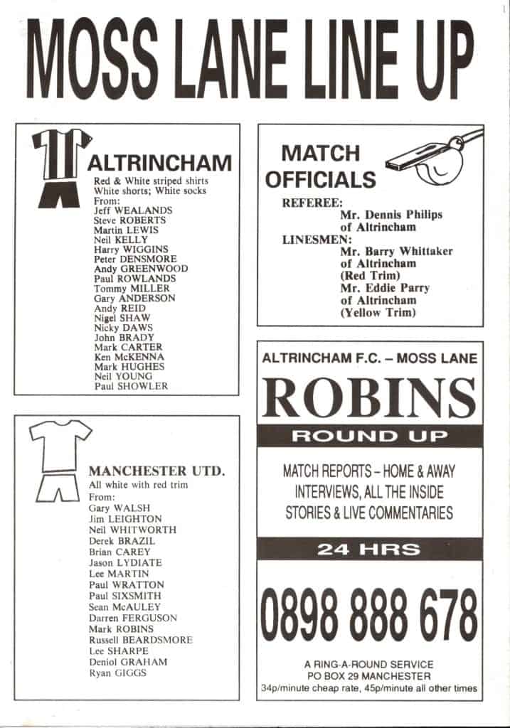 26th July 1991 Altrincham v Manchester United Friendly Pre Season 1991-1992 - Image 2