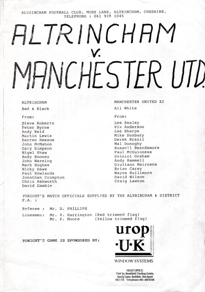 26th July 1991 Altrincham v Manchester United Friendly Pre Season 1991-1992 - Image 3