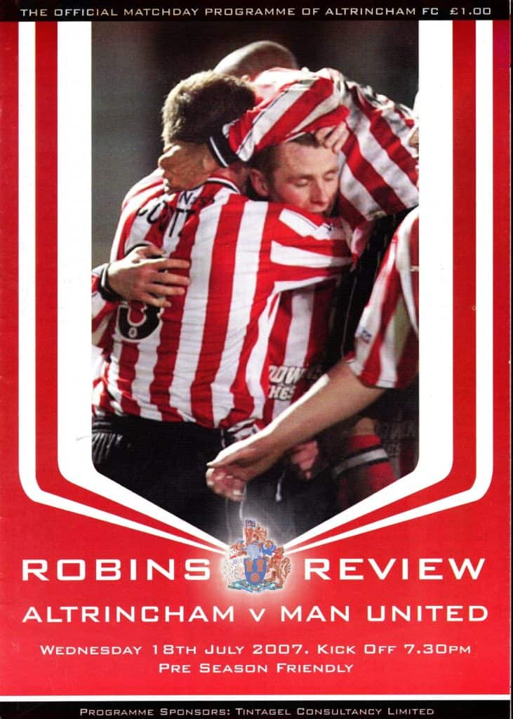 18th July 2007 Altrincham v Manchester United Friendly Pre Season 2007-2008