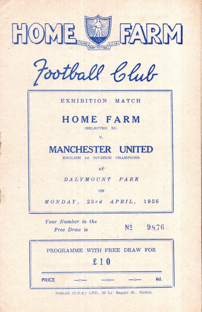 23rd April 1956 Home Farm v Manchester United Friendly  1955-1956