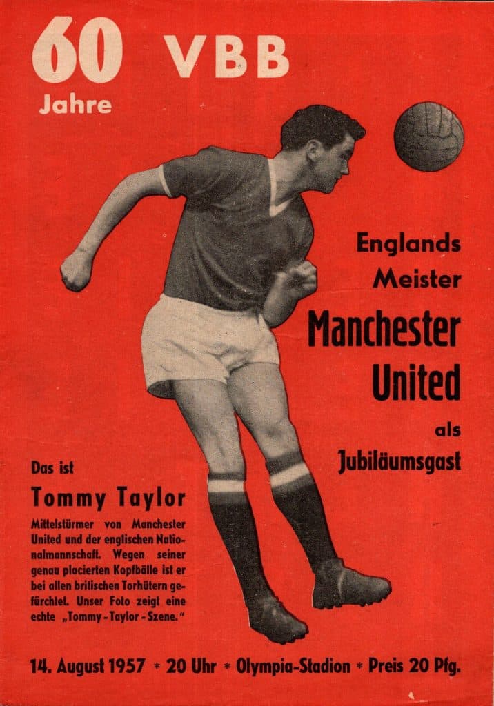 14th August 1957 Berliner Stadtelf v Manchester United Friendly Pre-Season 1957-1958