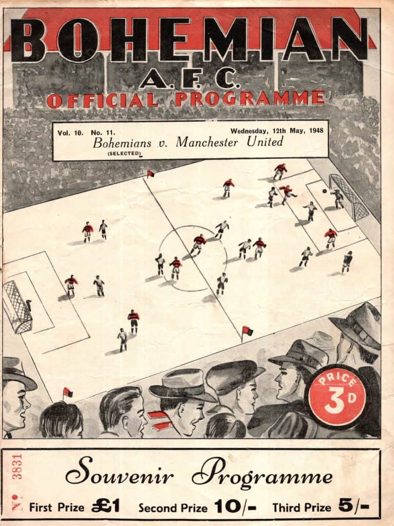 12th May 1948 Bohemians v Manchester United Testimonial J Taylor 1947-1948