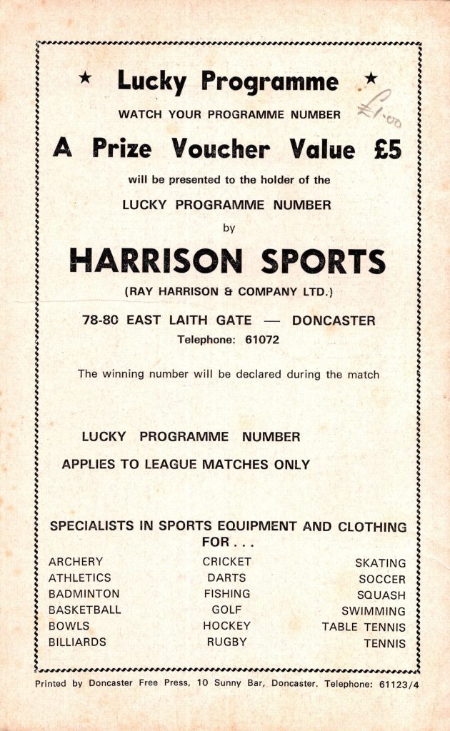 11th August 1975 Doncaster Rovers v Manchester United Friendly Pre-Season 1975-1976 - Image 2