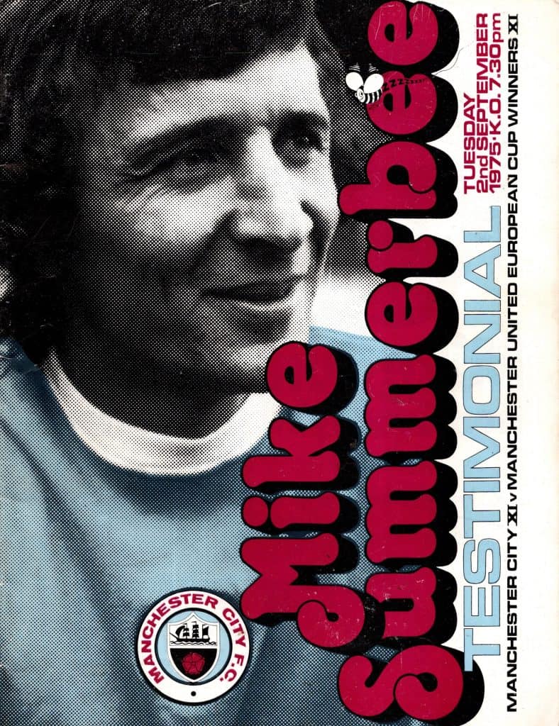 2nd September 1975 Manchester City v Manchester United Testimonial Mike Summerbee 1975-1976
