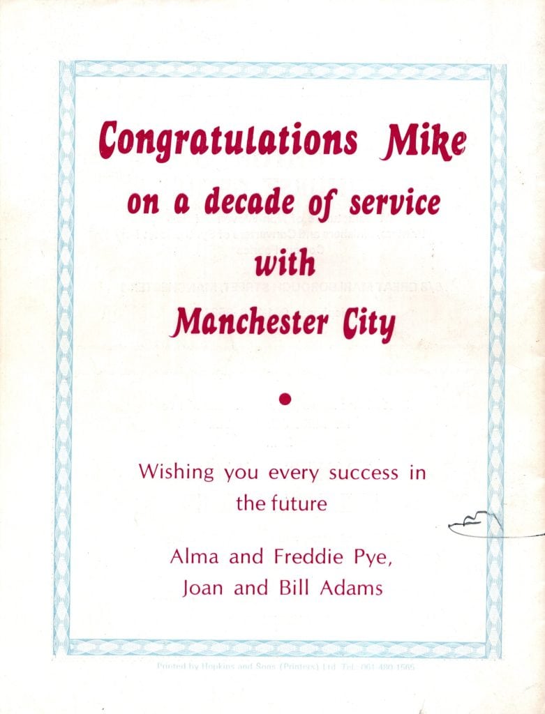 2nd September 1975 Manchester City v Manchester United Testimonial Mike Summerbee 1975-1976 - Image 2