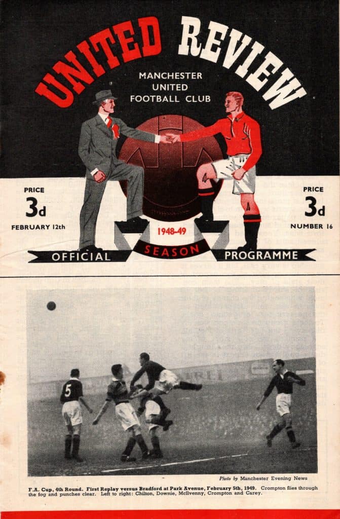 12th February 1949 Manchester United v Yeovil Town FA Cup 5th Round 1948-1949