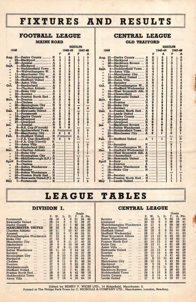12th February 1949 Manchester United v Yeovil Town FA Cup 5th Round 1948-1949 - Image 2