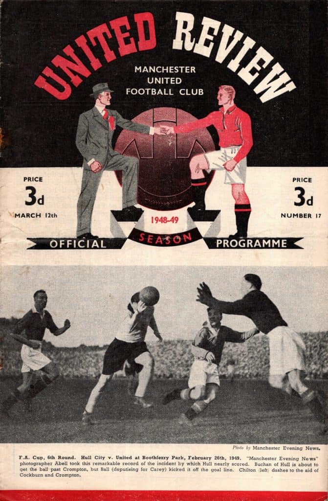 12th March 1949 Manchester United v Stoke City Division One Matchday 29 1948-1949