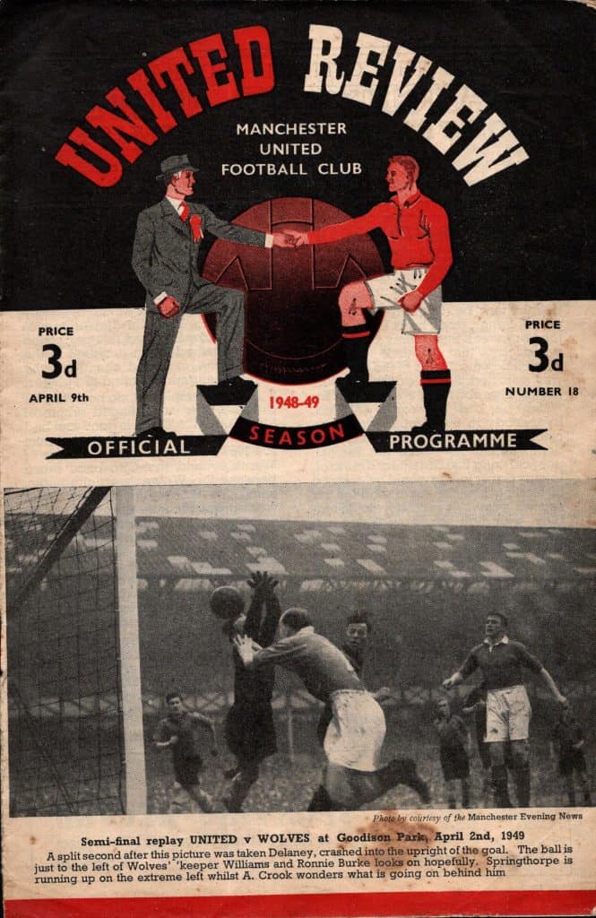 9th April 1949 Manchester United v Chelsea Division One Matchday 32 1948-1949