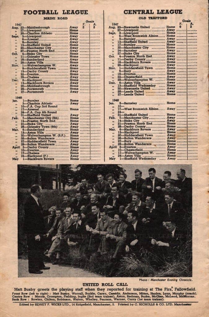 30th August 1947 Manchester United v Charlton Athletic Division One Matchday 03 1947-1948 - Image 2
