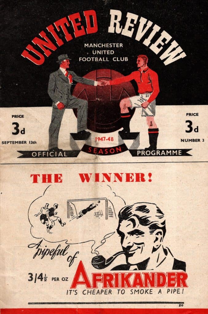 13th September 1947 Manchester United v Sheffield United Division One Matchday 07 1947-1948