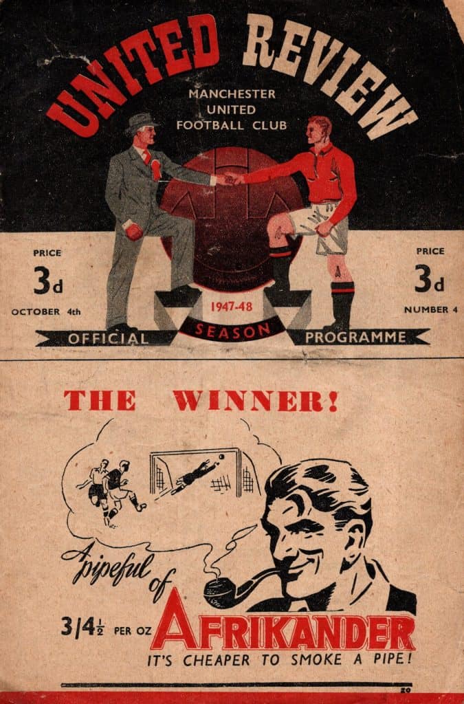 4th October 1947 Manchester United v Stoke City Division One Matchday 10 1947-1948
