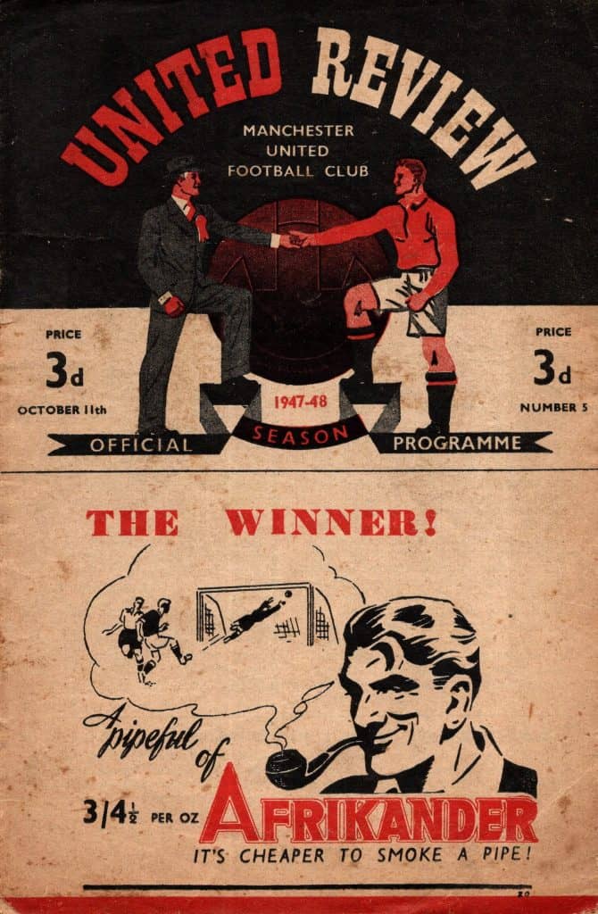 11th October 1947 Manchester United v Grimsby Town Division One Matchday 11 1947-1948