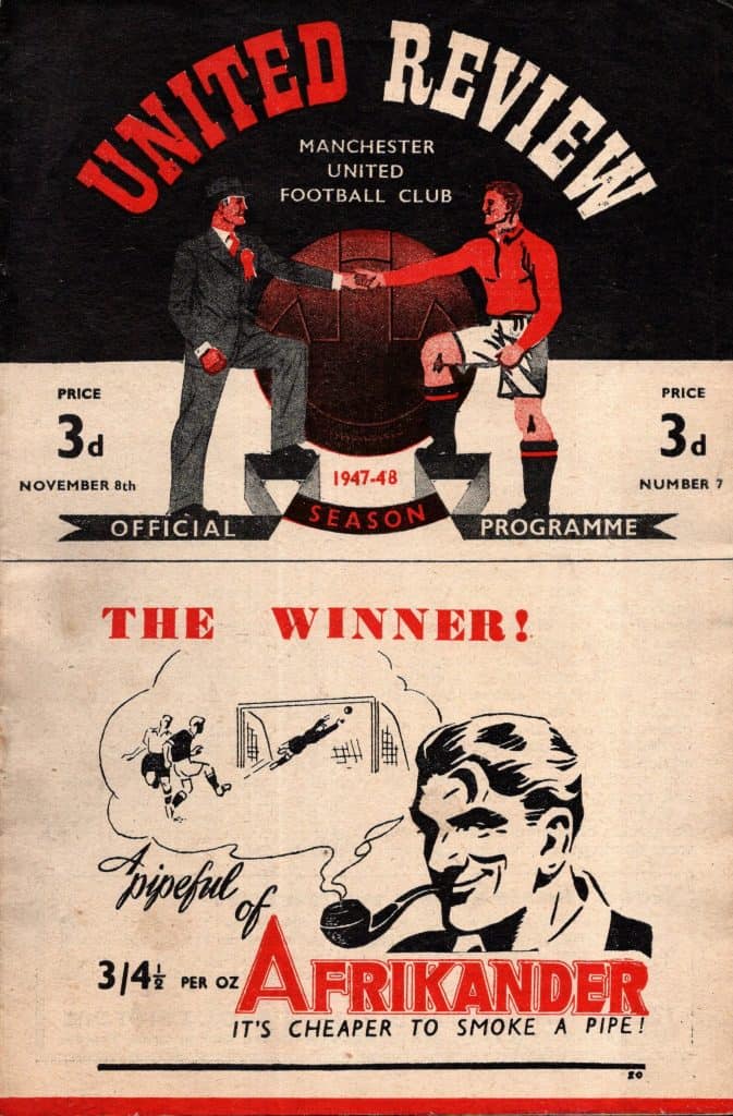8th November 1947 Manchester United v Huddersfield Town Division One Matchday 15 1947-1948