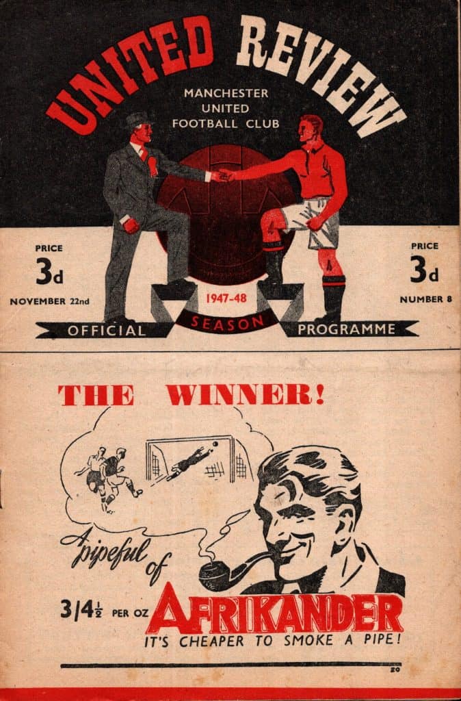 22nd November 1947 Manchester United v Everton Division One Matchday 17 1947-1948