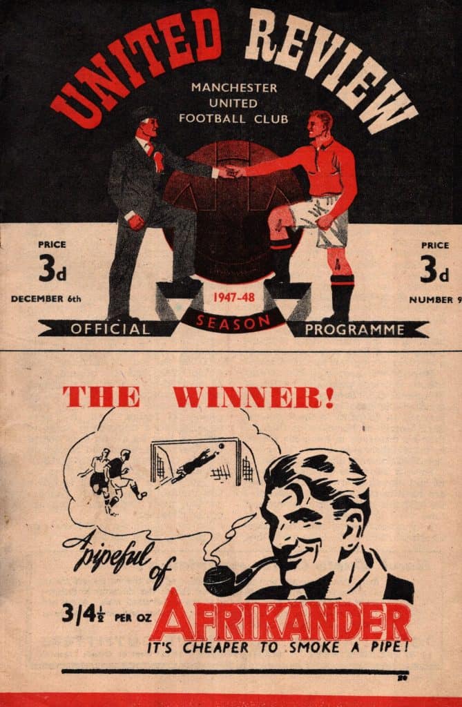 6th December 1947 Manchester United v Blackpool Division One Matchday 19 1947-1948