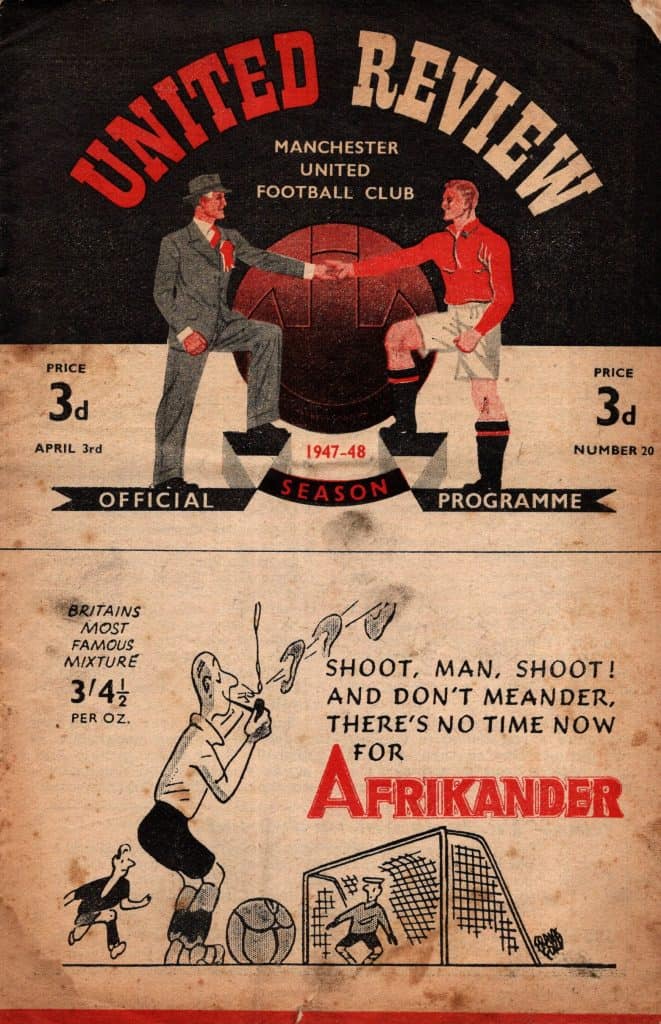3rd April 1948 Manchester United v Derby County Division One Matchday 37 1947-1948