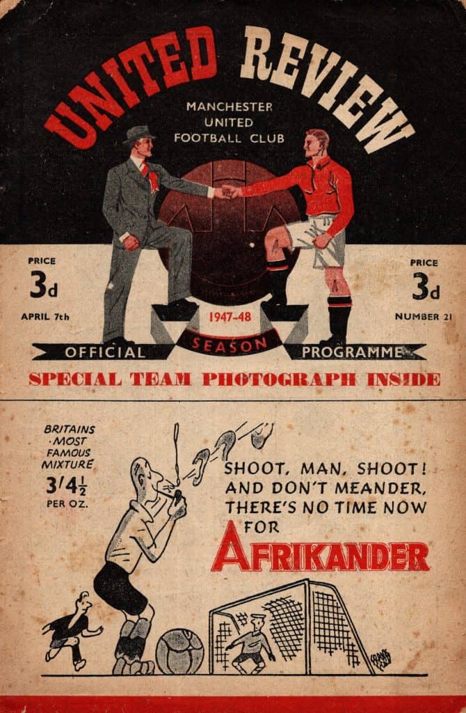 7th April 1948 Manchester United v Manchester City Division One Matchday 38 1947-1948