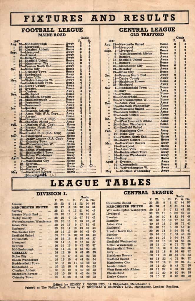 17th April 1948 Manchester United v Chelsea Division One Matchday 40 1947-1948 - Image 2
