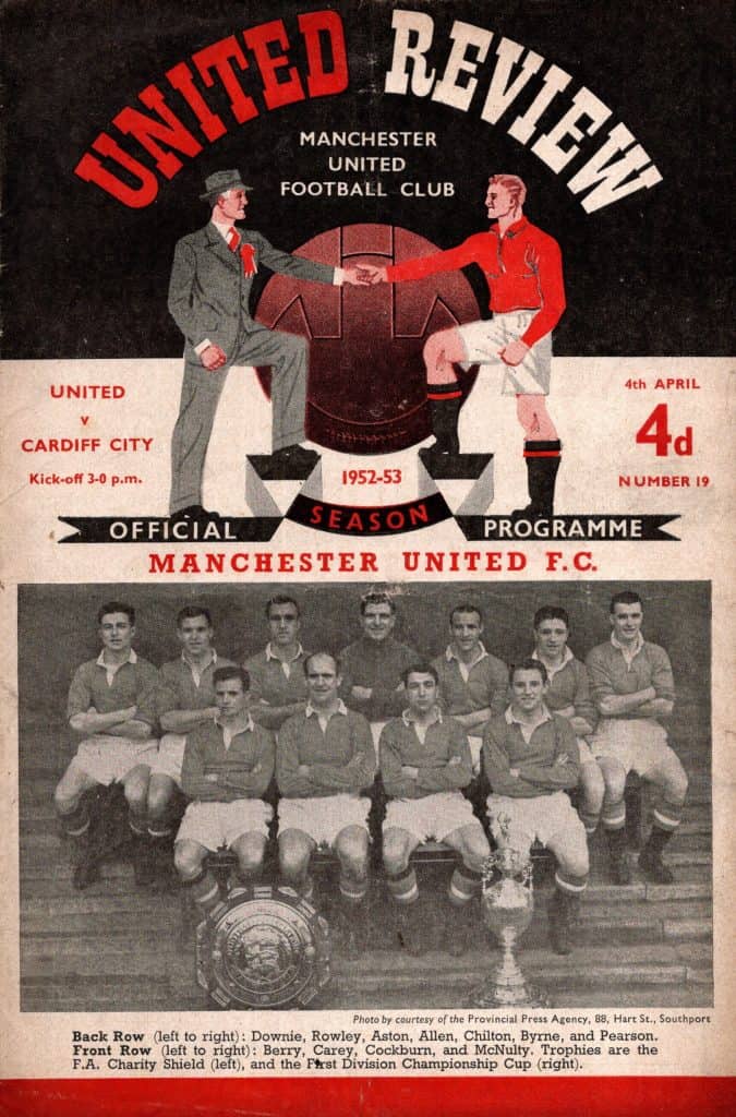 4th April 1953 Manchester United v Cardiff City Division One Matchday 37 1952-1953