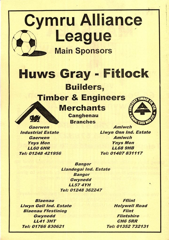 31st January 2001 Caernarfon Town v Manchester United Friendly New Grandstand Opening 2000-2001 - Image 2