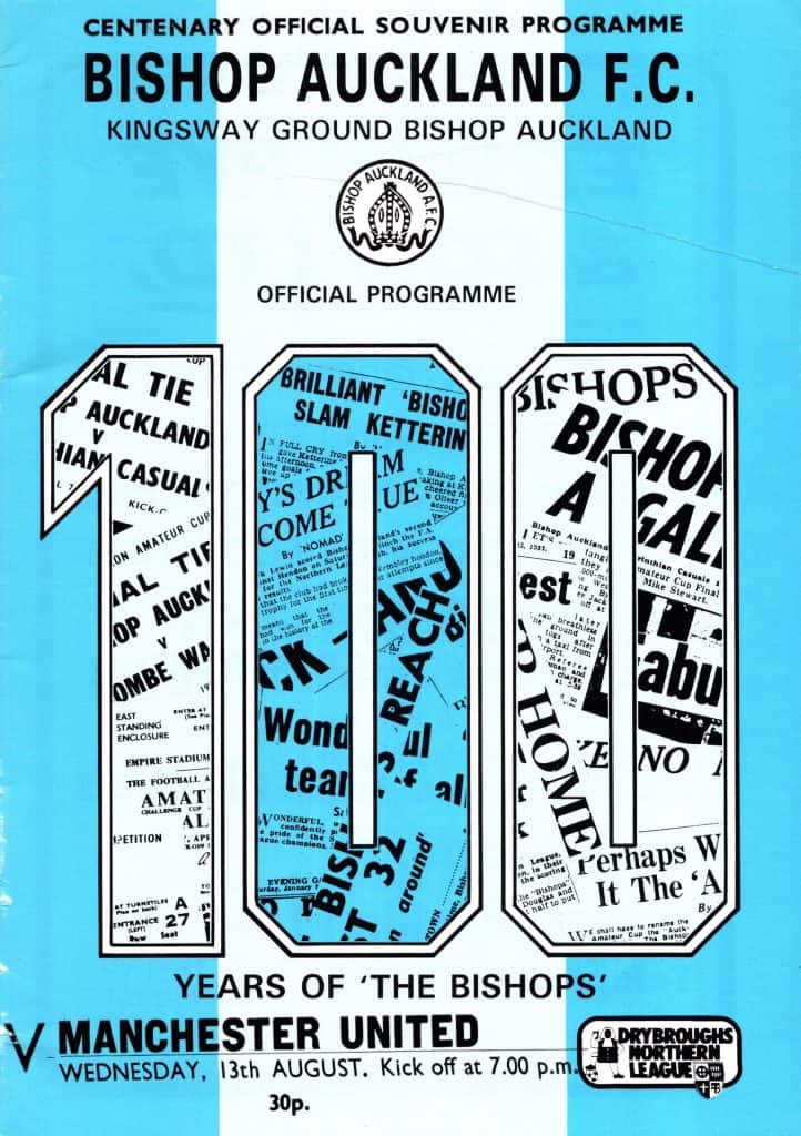 13th August 1986 Bishop Auckland v Manchester United Friendly Centenary  Celebration Match 1986-1987