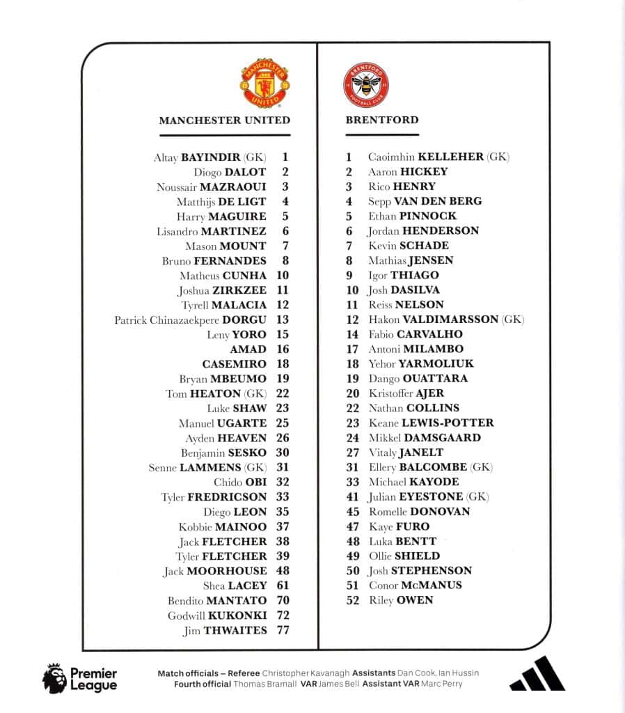 27th April 2026 Manchester United v Brentford Premier League Matchday 34 2025-2026 - Image 3