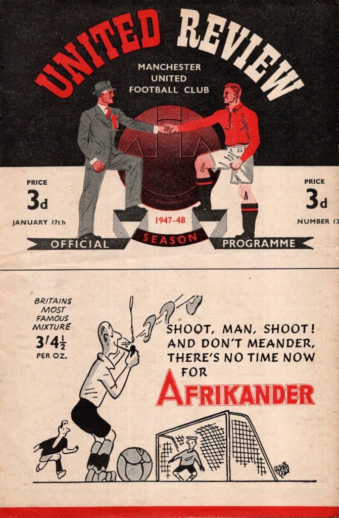 17th January 1948 Manchester United v Arsenal Division One Matchday 26 1947-1948