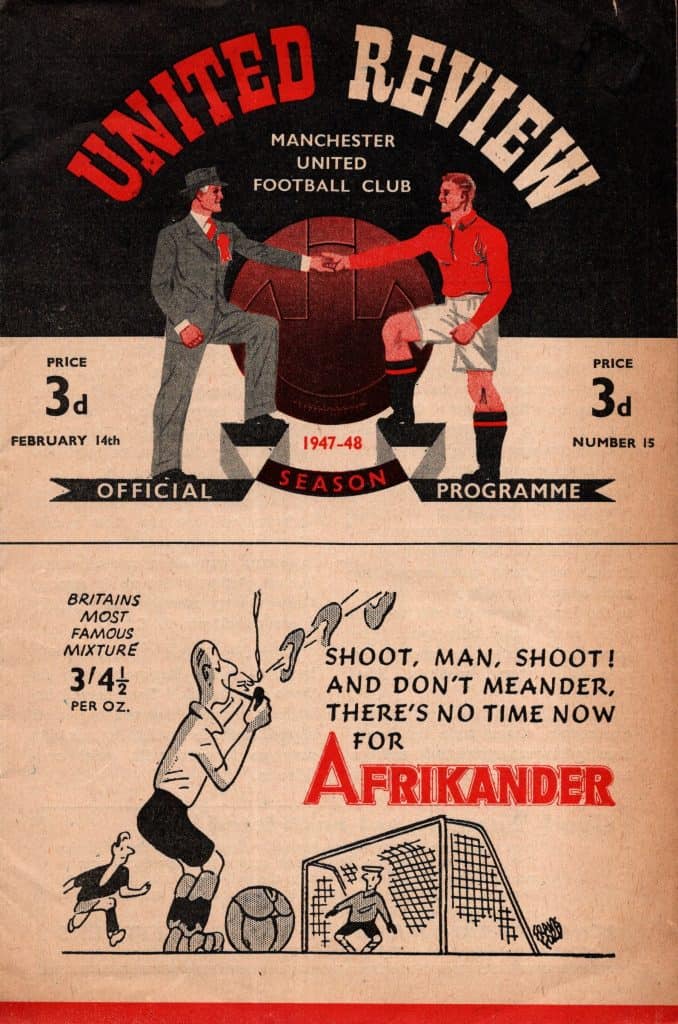 14th February 1948 Manchester United v Preston North End Division One Matchday 28 1947-1948