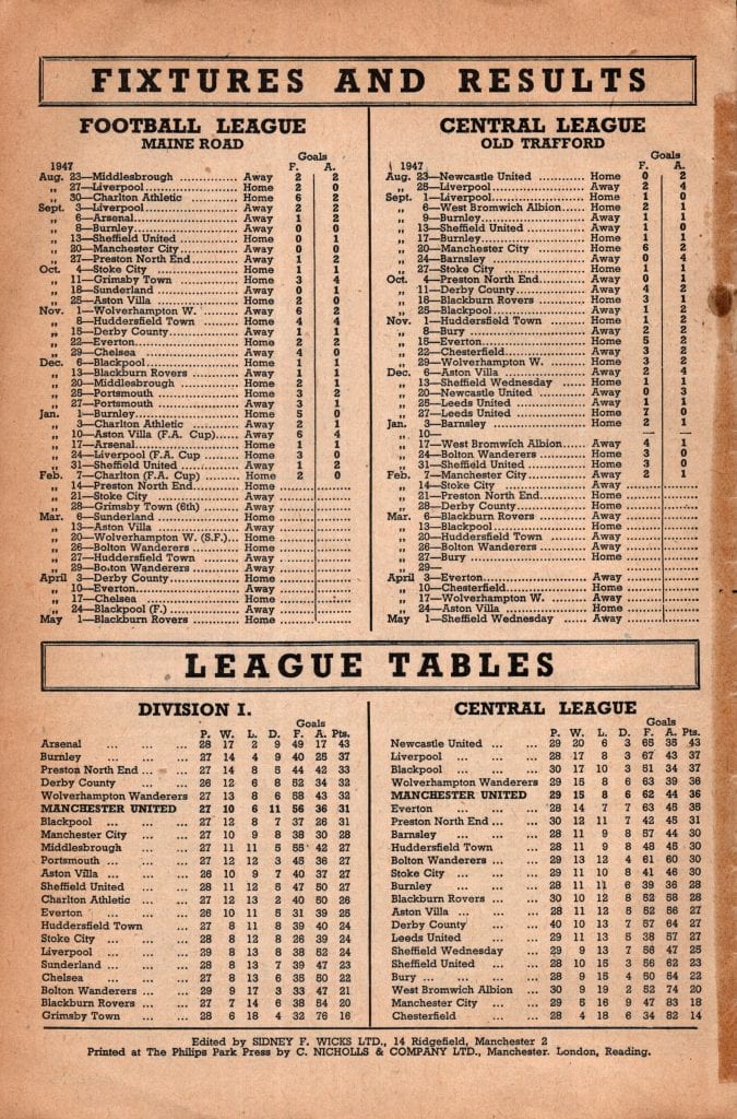 14th February 1948 Manchester United v Preston North End Division One Matchday 28 1947-1948 - Image 2