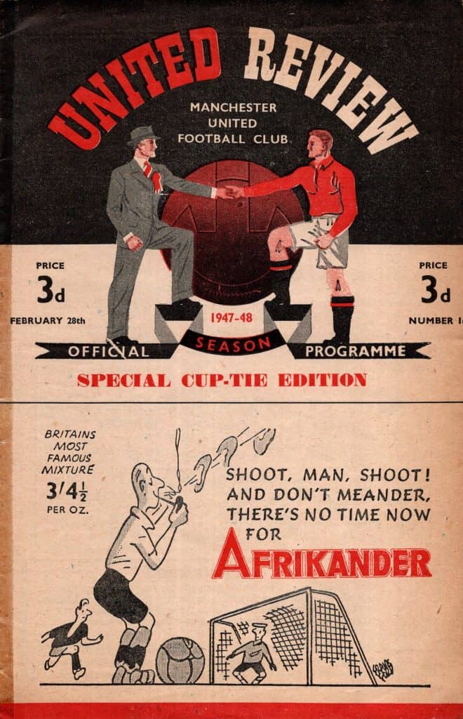 28th February 1948 Manchester United v Preston North End FA Cup 6th Round 1947-1948