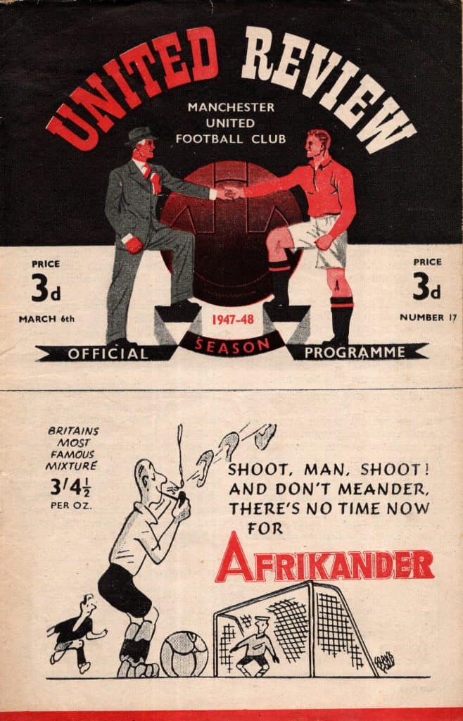 6th March 1948 Manchester United v Sunderland Division One Matchday 30 1947-1948