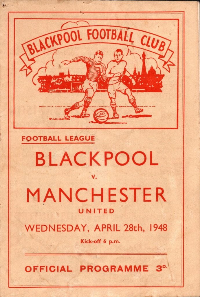 28th April 1948 Blackpool v Manchester United Division One Matchday 41 1947-1948